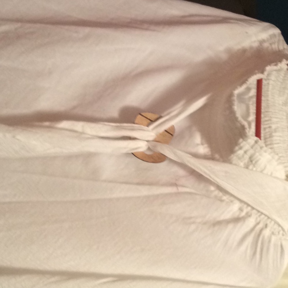 NWOT - Bohemian White Linen Skirt by Sang Boutique
